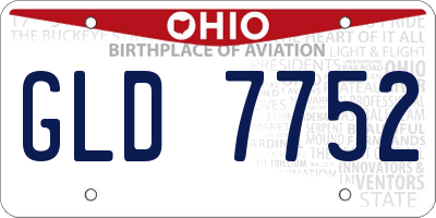 OH license plate GLD7752