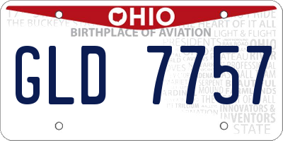 OH license plate GLD7757