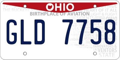 OH license plate GLD7758