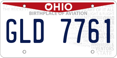 OH license plate GLD7761