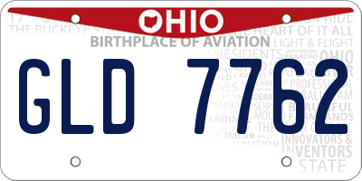 OH license plate GLD7762