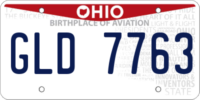 OH license plate GLD7763