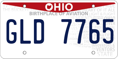 OH license plate GLD7765