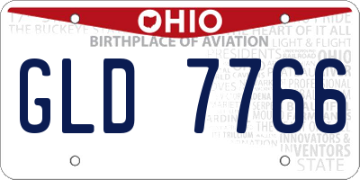 OH license plate GLD7766