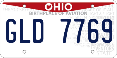 OH license plate GLD7769