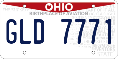 OH license plate GLD7771