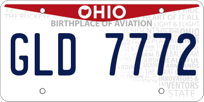 OH license plate GLD7772