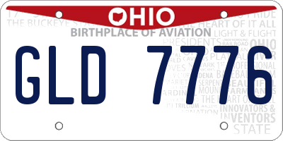 OH license plate GLD7776