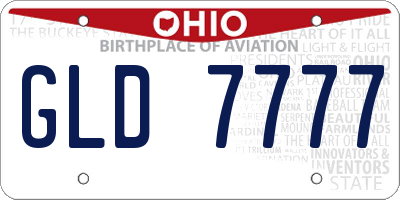 OH license plate GLD7777