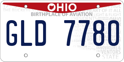 OH license plate GLD7780