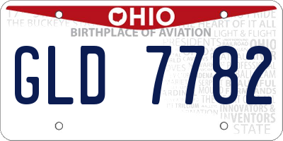 OH license plate GLD7782