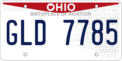 OH license plate GLD7785