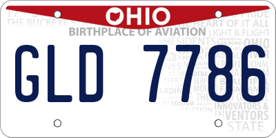 OH license plate GLD7786