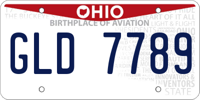 OH license plate GLD7789