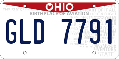OH license plate GLD7791