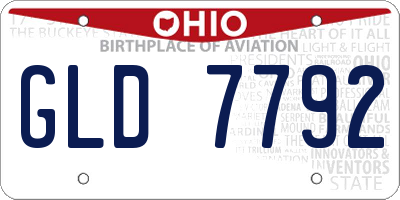 OH license plate GLD7792