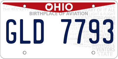 OH license plate GLD7793
