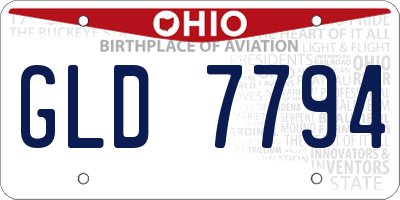 OH license plate GLD7794