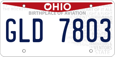 OH license plate GLD7803