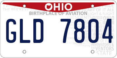 OH license plate GLD7804