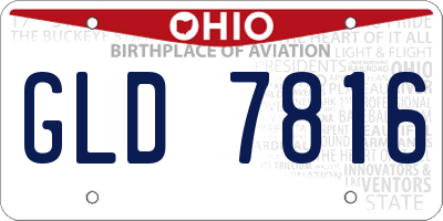 OH license plate GLD7816