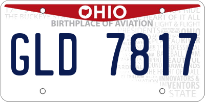 OH license plate GLD7817