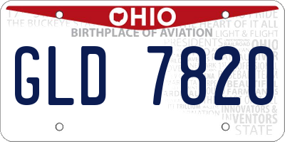 OH license plate GLD7820