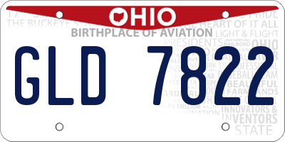 OH license plate GLD7822