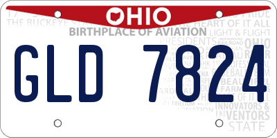OH license plate GLD7824