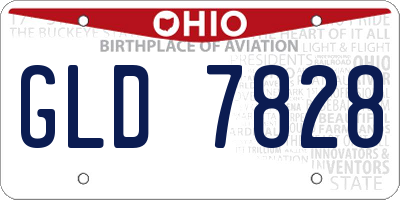 OH license plate GLD7828