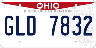 OH license plate GLD7832