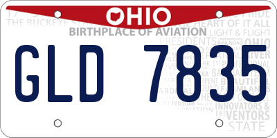 OH license plate GLD7835