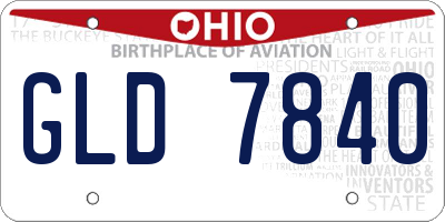 OH license plate GLD7840