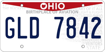 OH license plate GLD7842