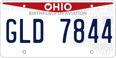 OH license plate GLD7844