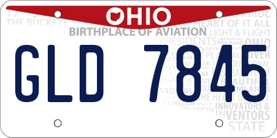 OH license plate GLD7845