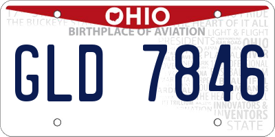 OH license plate GLD7846