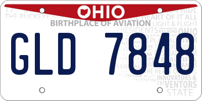 OH license plate GLD7848