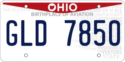 OH license plate GLD7850