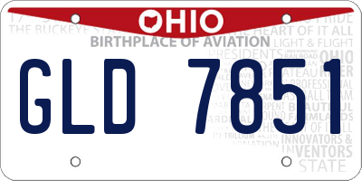 OH license plate GLD7851
