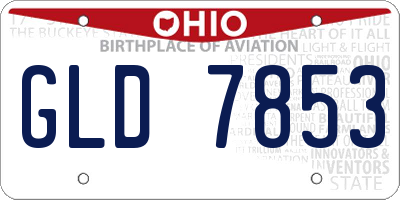 OH license plate GLD7853