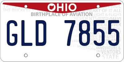 OH license plate GLD7855