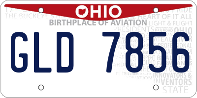OH license plate GLD7856