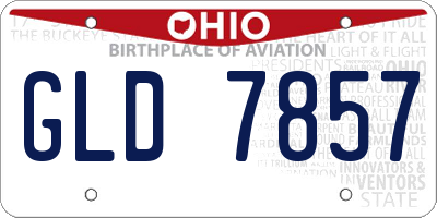 OH license plate GLD7857