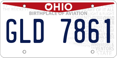 OH license plate GLD7861
