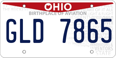 OH license plate GLD7865