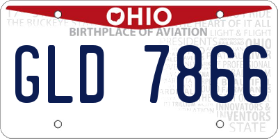 OH license plate GLD7866