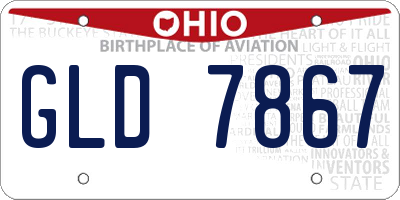 OH license plate GLD7867