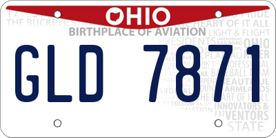 OH license plate GLD7871