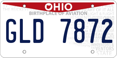 OH license plate GLD7872